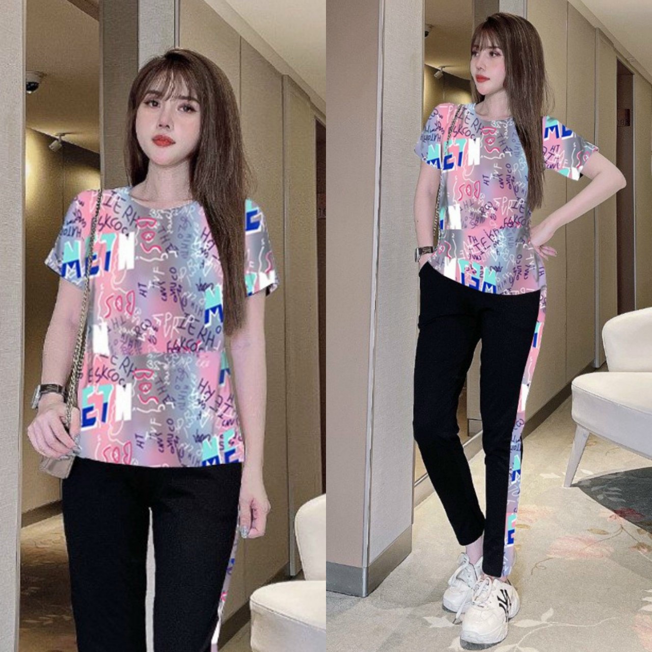 BỘ THỜI TRANG PHỐI HỌA TIẾT - BTN408